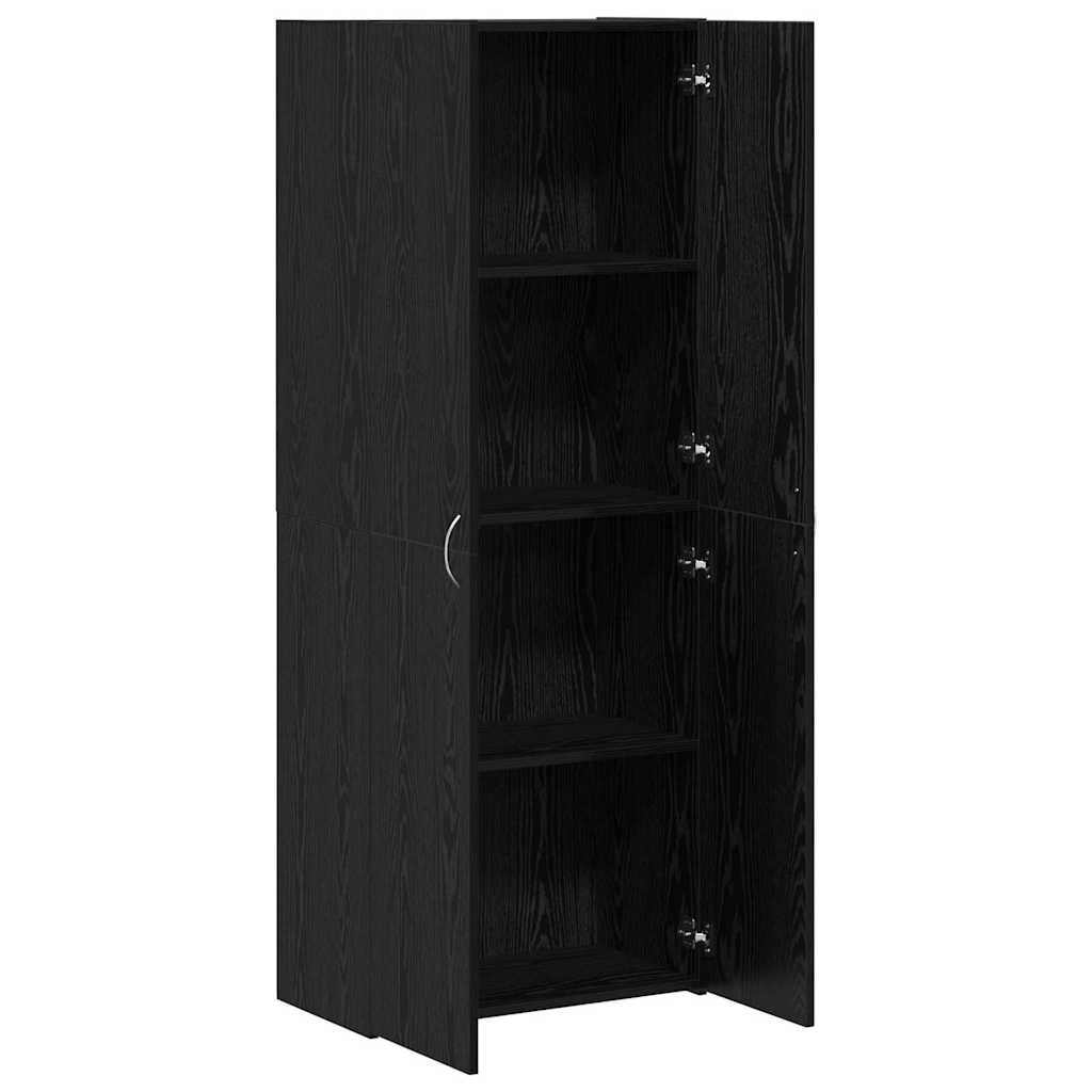 Office Cabinet Black oak 60 x 32 x 153 Engineered wood